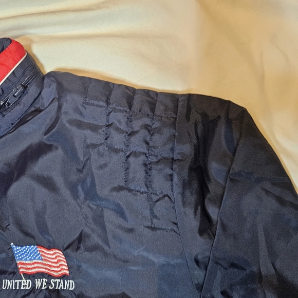 Vintage 90s Silver Fox Sportswear by Rainbow USA Flag Windbreaker NOS Deadstock - Picture 11 of 13